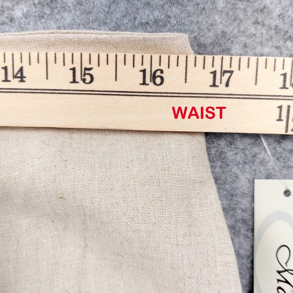 Marla Kim Skirt Sz XL Beige Linen Cotton Blend Midi Modest Slit Career Chic - Picture 4 of 12